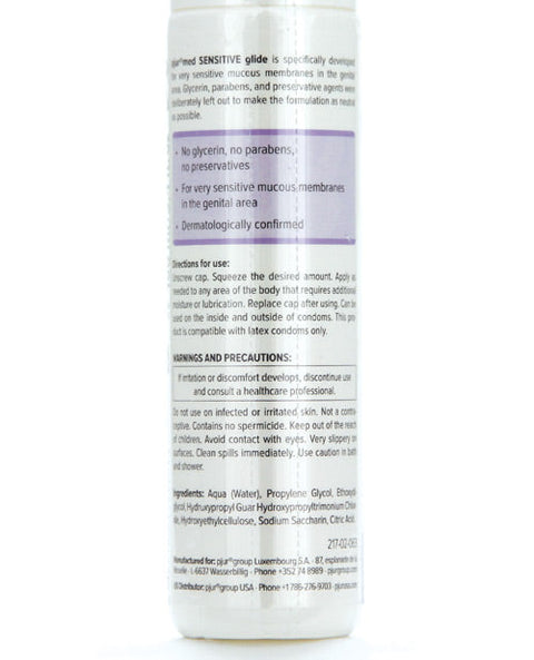 Pjur Med Sensitive Glide Water Based Personal Lubricant - 100ml Bottle