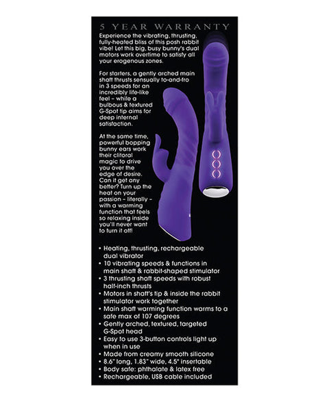 Adam & Eve Eve's Posh Thrusting Warming Rabbit - Purple
