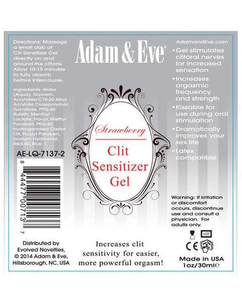 Adam & Eve Clit Sensitizer - 1 oz Strawberry