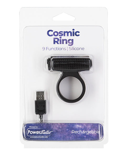 Cosmic Cock Ring w/Rechargeable Bullet - 9 Functions
