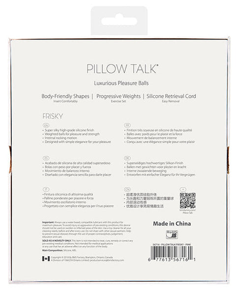 Pillow Talk Frisky Pleasure Balls - Pink