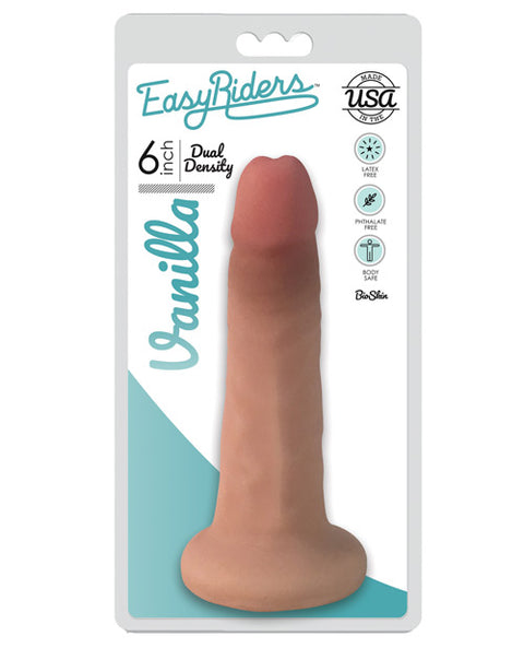 Curve Toys Easy Rider Dual Density 6" Slim Bioskin Dong - Vanilla