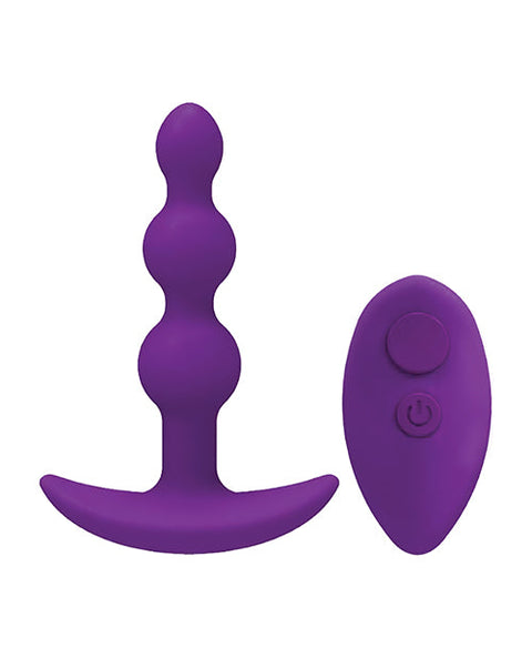 A Play Beaded Rechargeable Silicone Anal Plug w/Remote