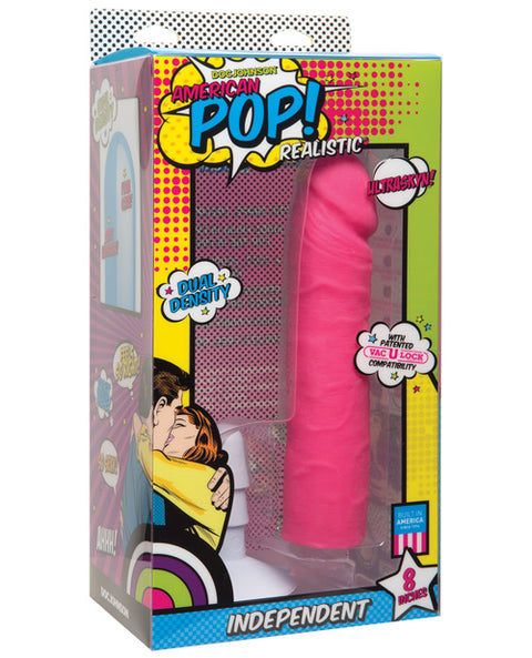 American Pop Independent Ultraskyn 8" Dildo w/Suction Cup - Pink