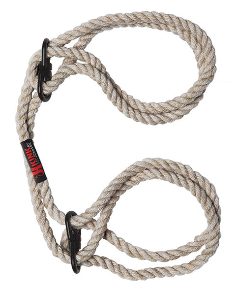 Kink Hogtie Bind & Tie Wrist or Ankle Cuffs - Natural 6 mm Hemp