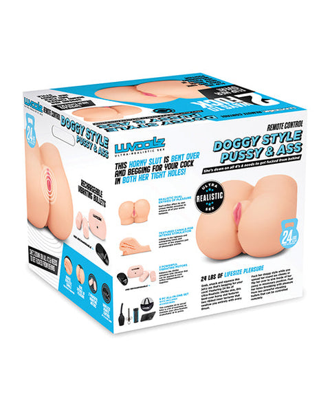 Luvdollz Remote Control Rechargeable Doggy Style Pussy & Ass w/Douche