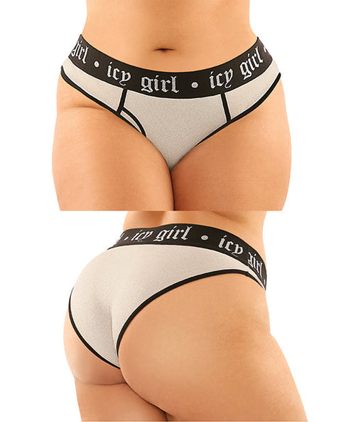 Vibes Buddy Pack Icy Girl Metallic Boy Brief & Lace Thong Black