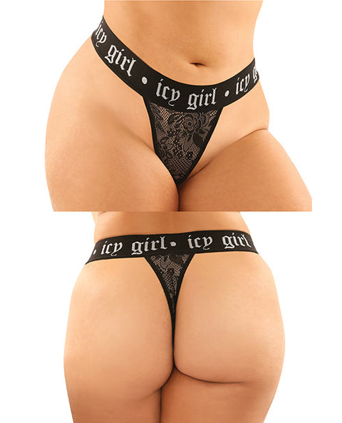 Vibes Buddy Pack Icy Girl Metallic Boy Brief & Lace Thong Black