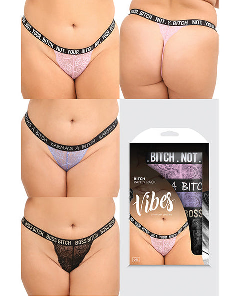 Vibes Bitch 3 Pack Lace Panty Assorted Colors