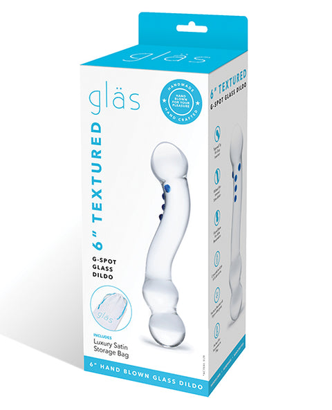 Glas 6" Textured G-Spot Glass Dildo
