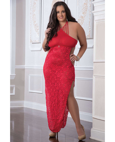 Shoulder Baring Laced Night Dress