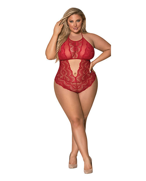 Sugar & Spice Teddy w/Snap Crotch Red