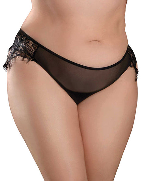 Hookup Panties Crotchless Love Garter Black