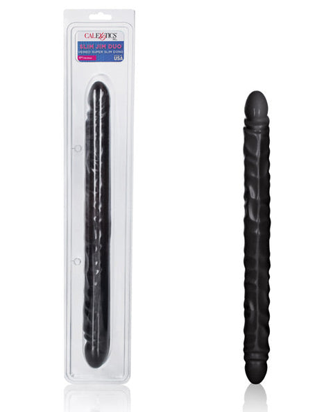 17" Slim Jim Duo Veined Super Slim Double Dong
