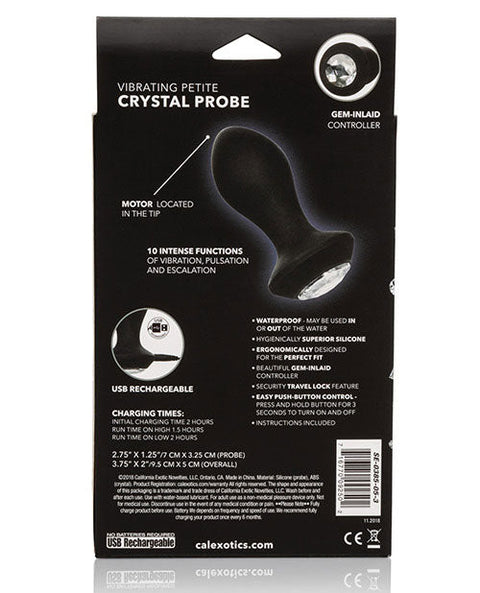 Power Gem Vibrating Petite Crystal Probe - Black