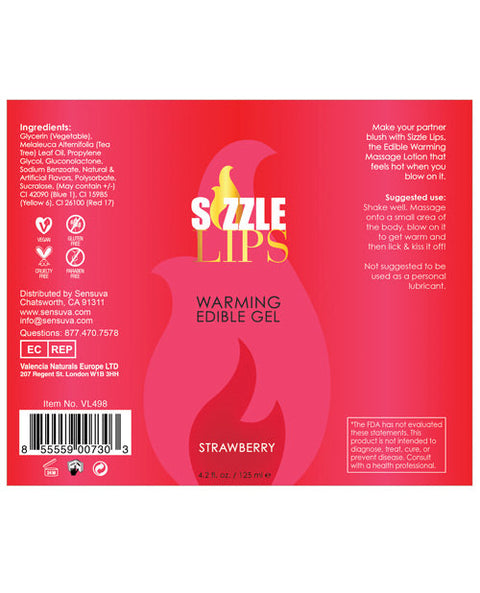 Sizzle Lips Warming Gel - 4.2 oz Bottle