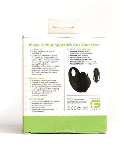 Sport Fucker Motovibe NutSack Vibe w/Remote - Black