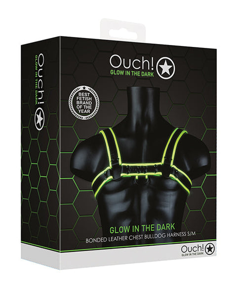 Shots Ouch Chest Bulldog Harness - Glow in the Dark