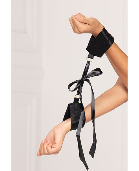 Satin Elastic Cuffs D-Ring & Satin Ribbon Tie
