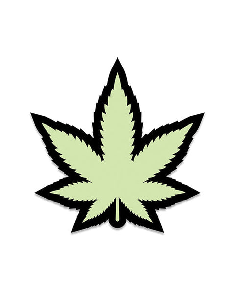 Wood Rocket Weed Pot Leaf Pin - Glow in the Dark