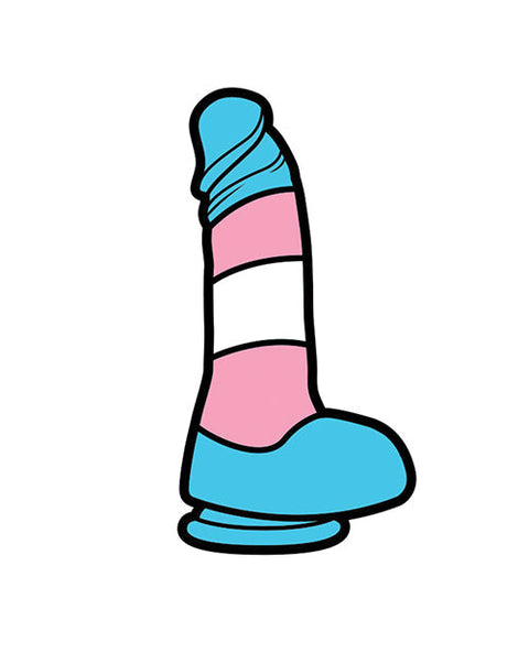 Wood Rocket Sex Toy Trans Pride Dildo Large Pin - Multi Color