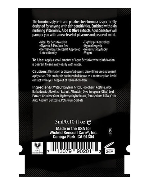 Wicked Sensual Care Hypoallergenic Aqua Sensitive Water Based Lubricant