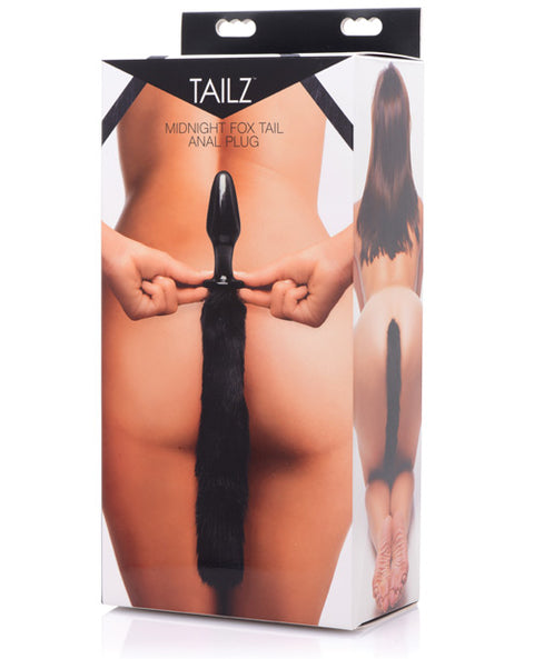 Tail^ Midnight Fox Tail Glass Anal Plug