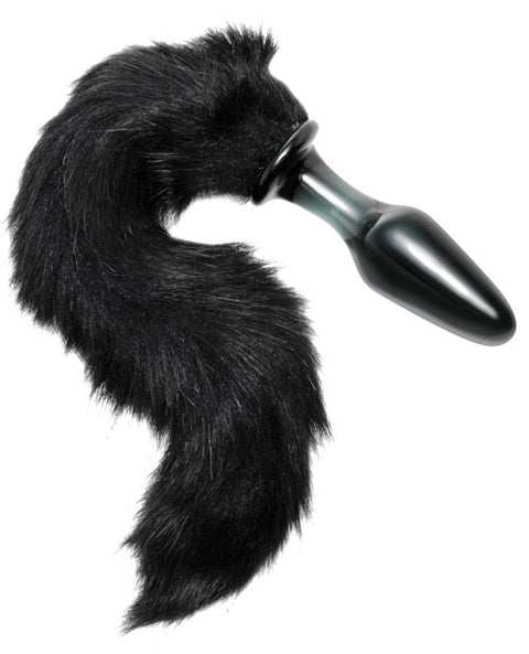 Tail^ Midnight Fox Tail Glass Anal Plug