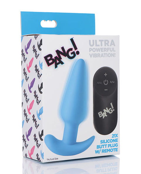 Bang! 21X Vibrating Silicone Butt Plug w/Remote