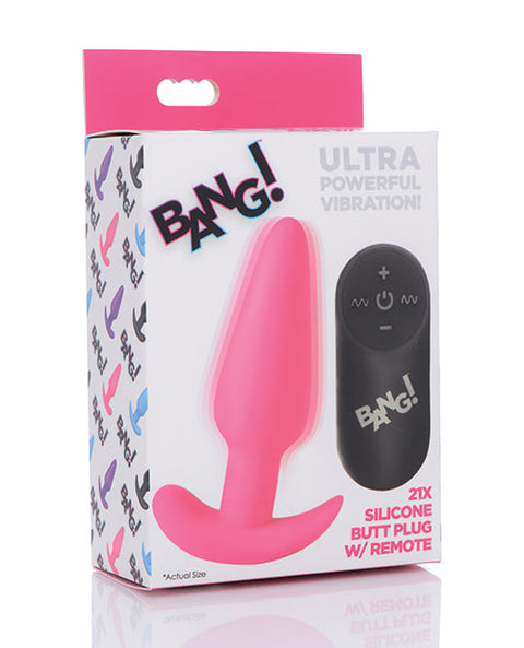 Bang! 21X Vibrating Silicone Butt Plug w/Remote