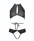Allure Marley Mesh Peek A Boo Top & Open Panty Black