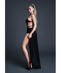 Allure Take Me Latex Look Vinyl and Mesh Teddy w/Attached Skirt - Black SM