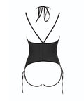 Allure Angelina Sheer Mesh Under Bust Teddy Black