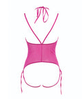 Allure Angelina Sheer Mesh Under Bust Teddy Hot Pink