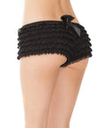 Ruffle Shorts W/Back Bow Detail Black