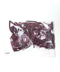 Stretch Scallop Lace Underwire Bra W/Garter & Satin G-String 3 Pc Set - Mauve Plum