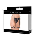 Lace Thong w/Garters and Bow Detail - Black XL