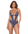 Twilight Fever Underwire Lace Teddy - Navy