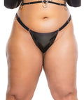Darque Pvc Thong W/Adjustable Waist Straps Black