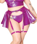 Darque Pvc Skirt W/Removable Leg Straps - Purple