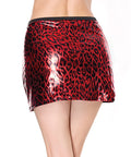 Darque Metallic Wet Look Skirt - Red/Black LG