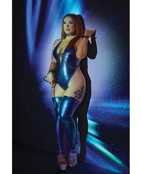 Darque Midnight Wet Look Teddy - Blue
