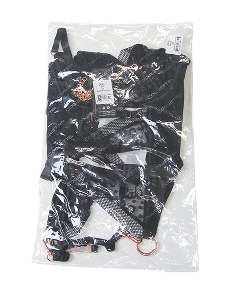 Pleasure Collection Feline Fatale Bustier & G-String 2 Pc Set (stockings Not Included) - Black