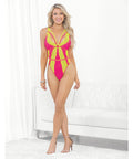 Festival Wear Strappy Teddy W/Brazilian Back Neon
