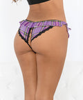 Skirted School Girl Crotchless Panty Purple/Pink