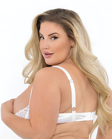 Lace Bra W/Underwire Boning Cups White