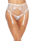 Evelyn Lace Garter Belt - White XL