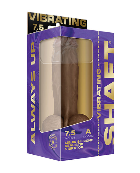 Shaft Flexskin Liquid Silicone 7.5" Vibrating Dong W/Balls