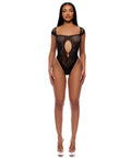 Cross Your Mind Seamless Teddy W/Rhinestone Accents - Black