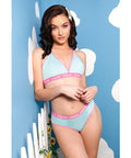 Vibes Fresh Halter Bralette & Booty Short Light Blue